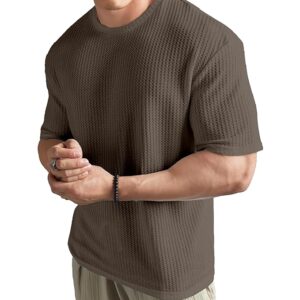 SHODOX Mens Solid Dotted Unique Design Oversized Tshirt for Men - Round Neck Loose Fit Drop Shoulder Mens T-Shirt